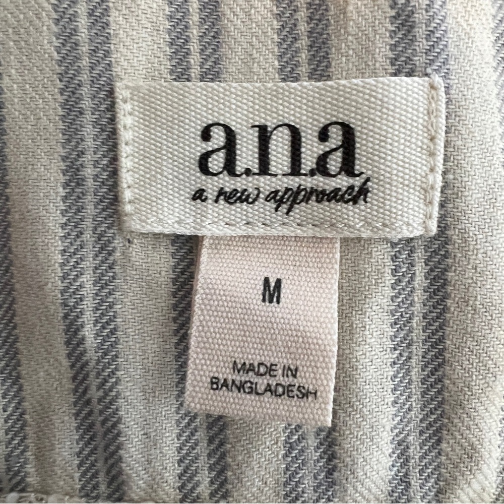 ANA A New Approach Linen Cotton Striped Button Front Vest Boho Women’s Size M - Picture 6 of 7